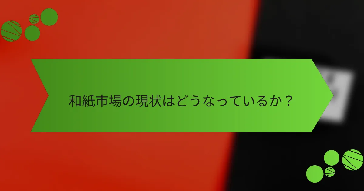 和紙市場の現状はどうなっているか？