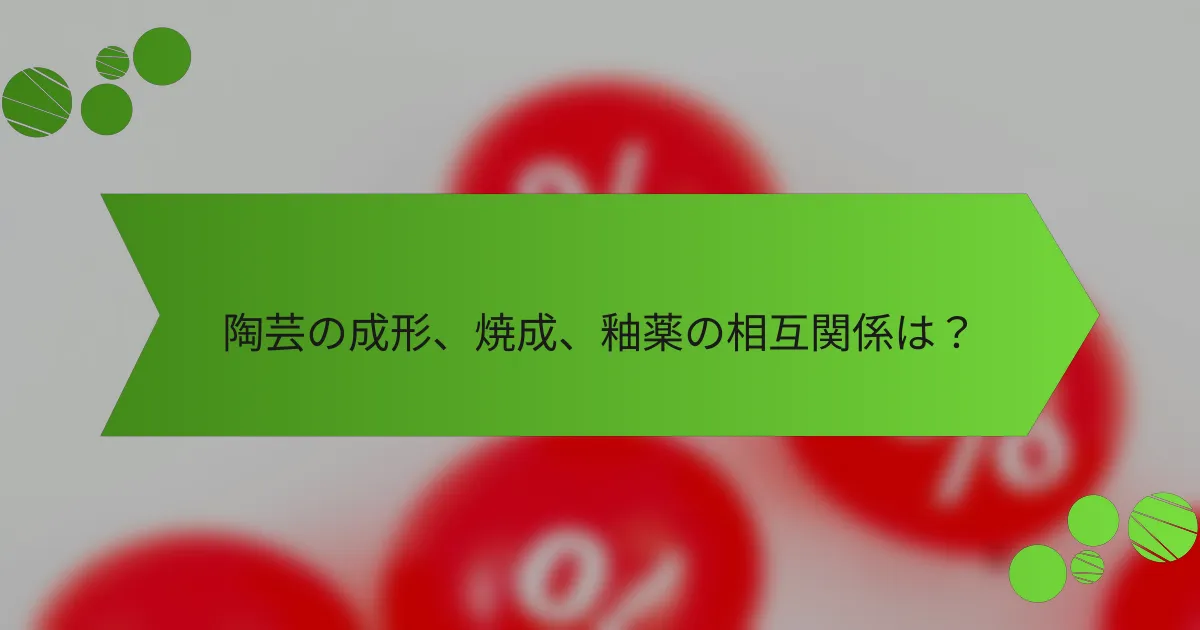 陶芸の成形、焼成、釉薬の相互関係は?
